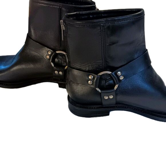 Avellini Woman's Portuguese Genuine Leather Harnrss Moto Boots - Sz 6.5 - Picture 8 of 12